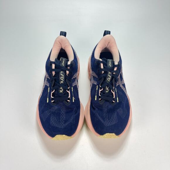 ASICS Novablast 5 Dark Blue Pink Lightweight Running Shoes 1012B765 Women's Sz 8 - Picture 3 of 11